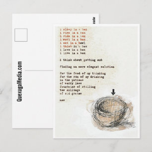 Postal Durma Em Um Cartão de Arte de Poesia em Caixa