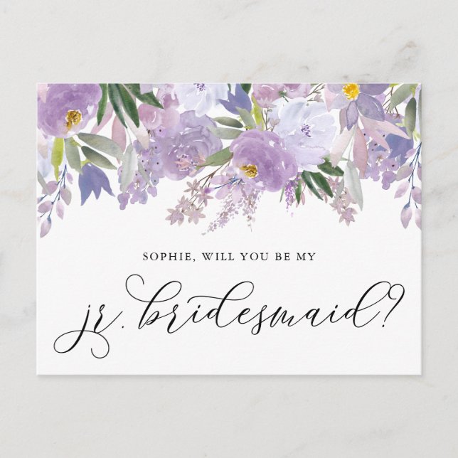 Postal Dusty Pink Peony Você Será Meu Cartão De Bridesmai (Frente)