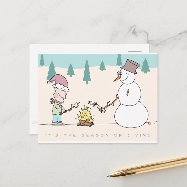 Postal 'É a estação de dar o cartão de feriado (Frente/Verso In Situ)