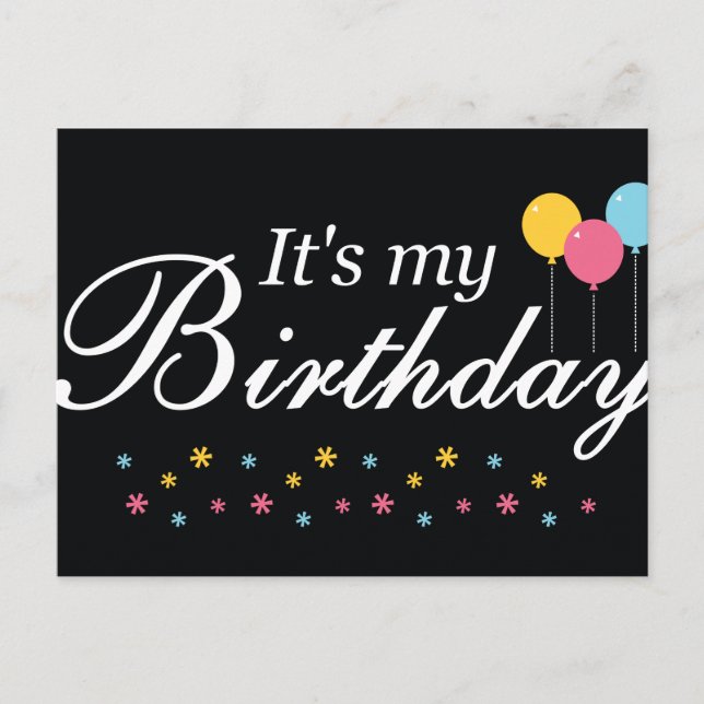 Postal É o meu cartão de aniversário (Frente)