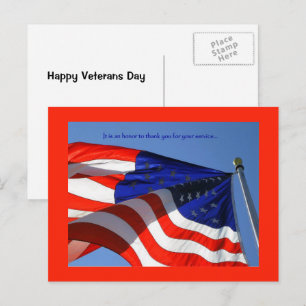 Postal É uma honra ... Cartão do Dia dos Veteranos