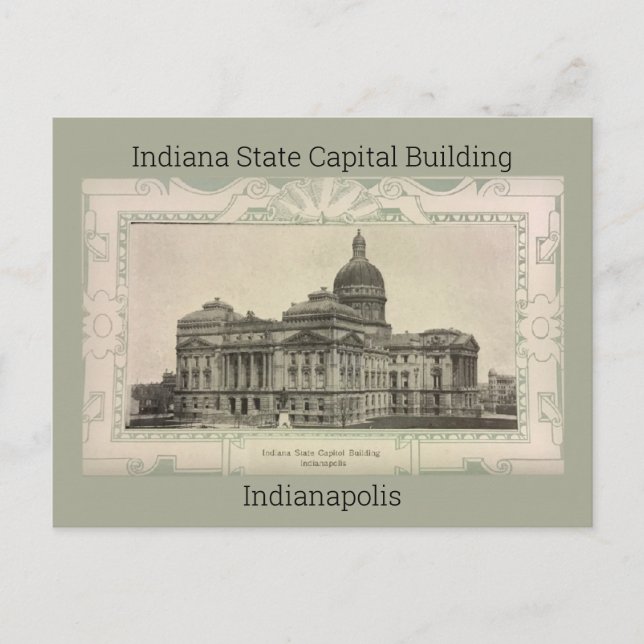 Postal Edifício do Capitólio Estadual de Indiana Cartão P (Frente)