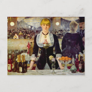 Postal Edouard Manet - Um Bar no Cartão Folies-Bergere