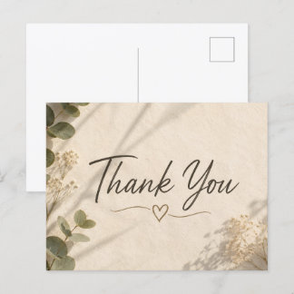 Postal Elegante Cartão de Agradecimento Botânico