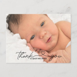 Postal Elegante Cartão de Agradecimento de Batismo Minima