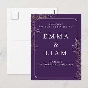 Postal Elegante cartão de boas-vindas de casamento floral