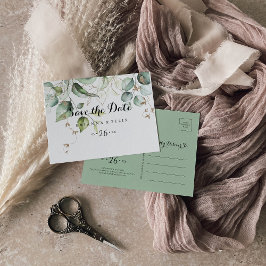 Postal Elegante Cartão de Save the Date Horizontal com Fo