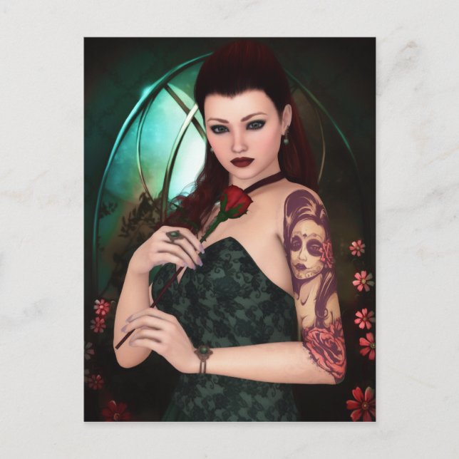 Postal Elegante como um cartão do rosa (Frente)