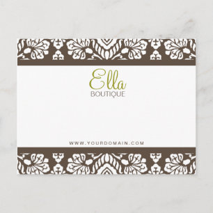 Postal Ella #1 - Cartão de Arco Chic Brown Damask