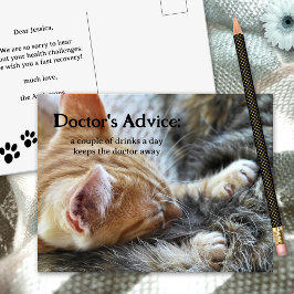 Postal Engraçado Gato Booze Fica Bem Em Breve Cartão Post