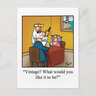 Postal Engraçado Humor De Vinho "Vintage"? Cartão Posta