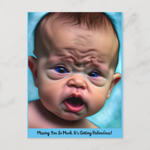 Postal Engraçado Sad Miss Sentir Sua Falta Cartão de Amiz