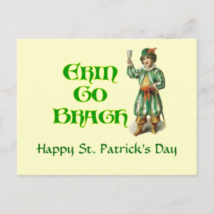 Postal Erin Go Braugh Vintage - Cartão Personalizado para