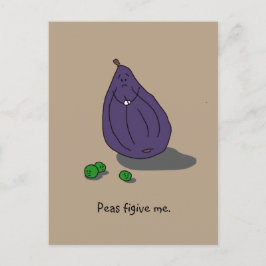 Postal "Ervilhas Figive mim" (me perdoe por favor) cartão