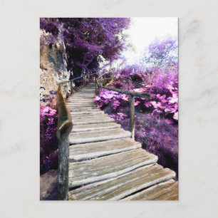 Postal escada de wisteria do cartão de comentário da li
