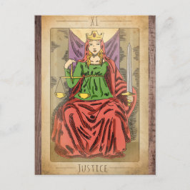 Postal Escalas de cartão tarot da arcana-maior da justiça