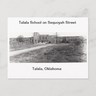 Postal Escola de Talala no cartão da rua de Sequoyah