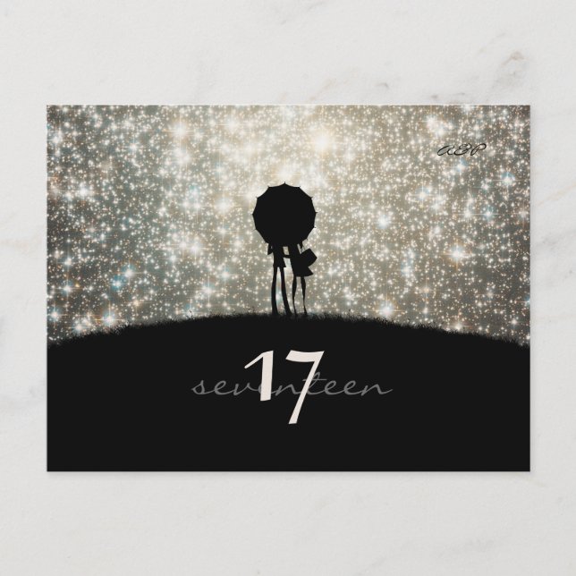 Postal Escrito nas Estrelas - Cartão de Número de Tabela (Frente)