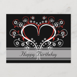 Postal Escute meus cartão do feliz aniversario do coraç