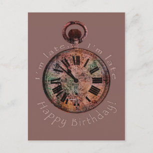 Postal Estou atrasado, estou atrasado e atrasado Cartão d