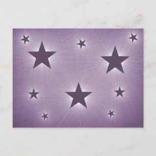 Postal Estrelas no cartão do céu nocturno, roxo