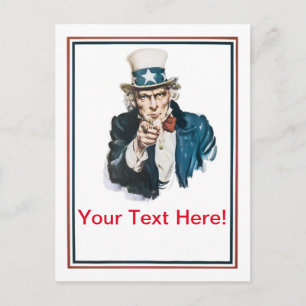 Postal Eu Quero Você Tio Sam Personalize Seu Cartão Posta