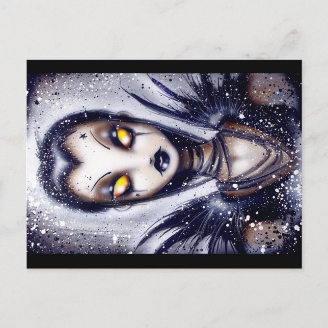 Postal Evitando facas e jogando o cartão das balas (Frente)