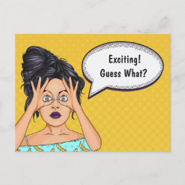 Postal Excitante, Esperando, Adivinha O Que? Cartão Posta
