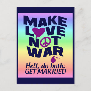 Postal Faça o cartão do costume da guerra do amor não