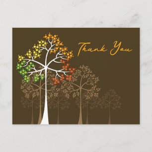 Postal Fall Autumn Tres Rustic Custom Obrigado Cartão Pos