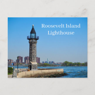 Postal Farol da Ilha Roosevelt Nova York EUA Cartão Posta