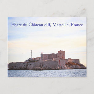 Postal Farol do Château d'If, Marselha, França, Cartão Po