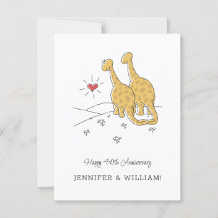 Postal Feliz 40º aniversário de casamento Cartão de Dinos