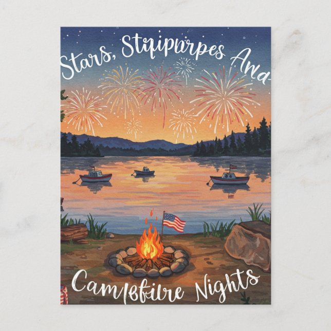 Postal Feliz 4 de julho Patas pela Liberdade Cartão Posta (Frente)