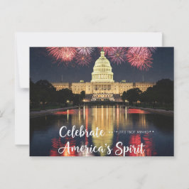 Postal Feliz 4 de julho Patas pela Liberdade Cartão Posta