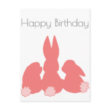Feliz Aniversário - Cartão de Bunnies Fofo