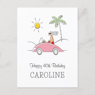 Postal Feliz aniversário de 40 anos Engraçado Cartão Humo