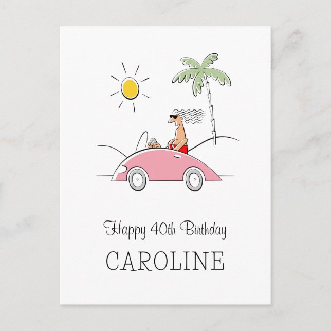 Postal Feliz aniversário de 40 anos Engraçado Cartão Humo (Frente)