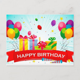 Postal feliz aniversario do cartão