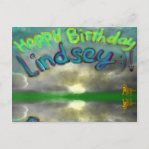 Postal Feliz aniversário Lindsey Lioness - Cartão de Post