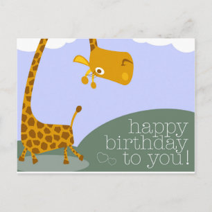 Postal Feliz Cartão de Aniversário da Giraffe
