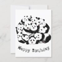Feliz Cartão de Aniversário Feliz Pandas Engraçado