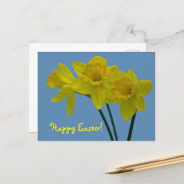 Postal "Feliz Páscoa" Cartão de Narcisos