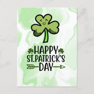 Postal Feliz Rua. Dia de Patrick com cartão de shamrock