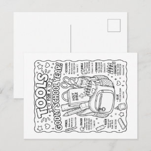 Postal Ferramentas Para Um Ano Escolar Piedoso Cartão Pos