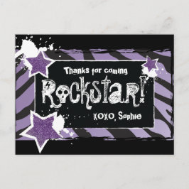 Postal Festa como Rockstar - Roxo Obrigado Cartão de Post