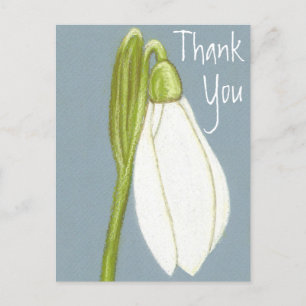 Postal Flor de Galanthus Cartão de Agradecimento