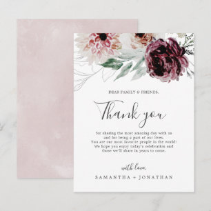 Postal Floral Romance Obrigado Cartão de Recepção