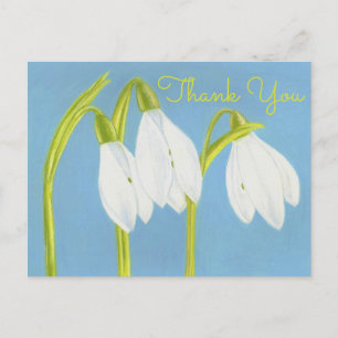 Postal Flores de Neve ~ Cartão de Agradecimento