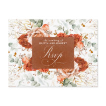 Flores de Terracota Cartão de Resposta de Casament
